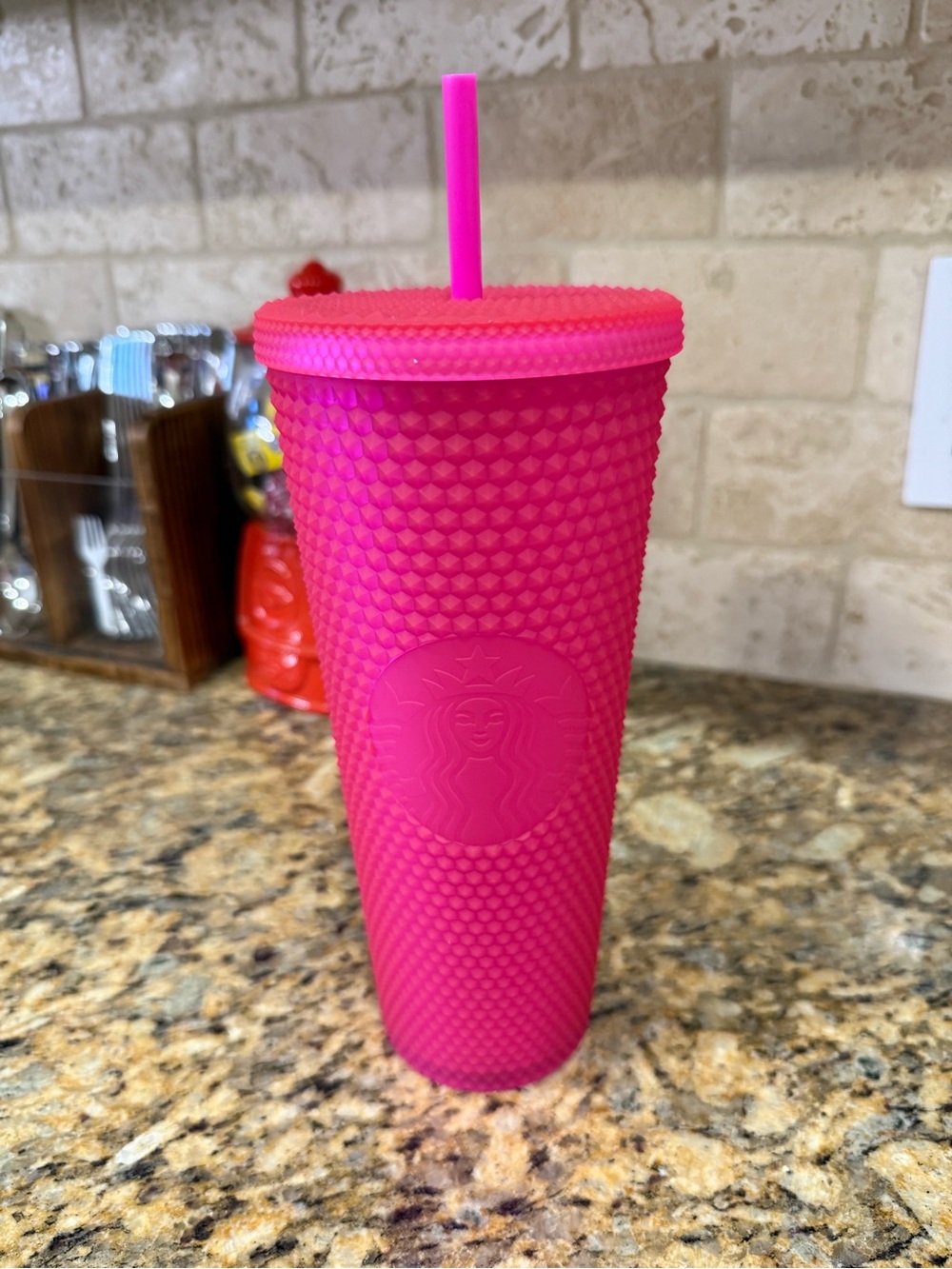 Starbucks Bright Pink Studded Reusable Tumbler with Straw